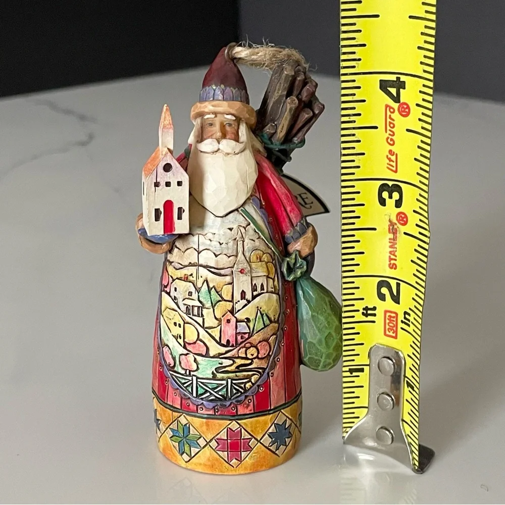 Santa Holding Church Ornament by Jim Shore
